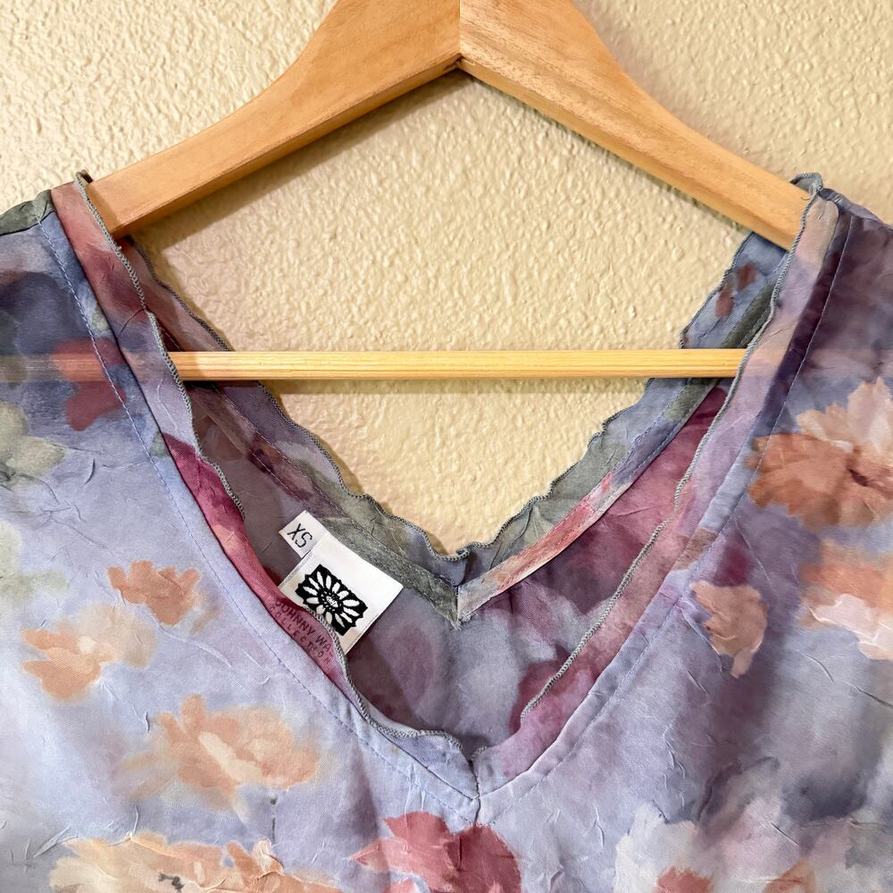 Johnny Was Collection Vintage Sheer Floral Sleeveless Dress in XS - Picture 7 of 7